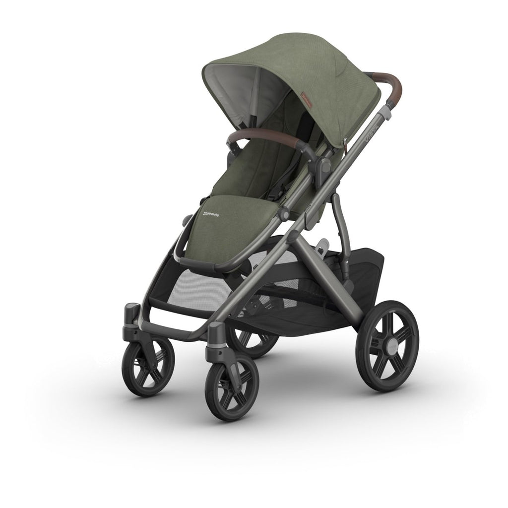 UPPAbaby Vista V3 Stroller - Full - Size Single - to - Double Stroller System - Toddler Seat, Bug Shield, Rain Shield, and Storage Bag Included - Jake (Charcoal/Carbon Frame/Black Leather) - LittleTreasures