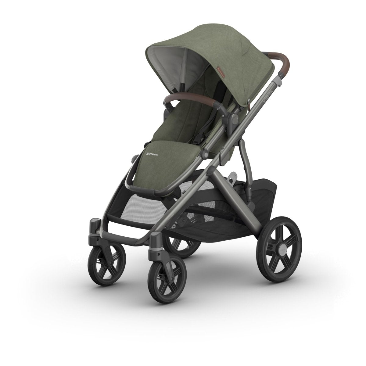 UPPAbaby Vista V3 Stroller - Full - Size Single - to - Double Stroller System - Toddler Seat, Bug Shield, Rain Shield, and Storage Bag Included - Jake (Charcoal/Carbon Frame/Black Leather) - LittleTreasures