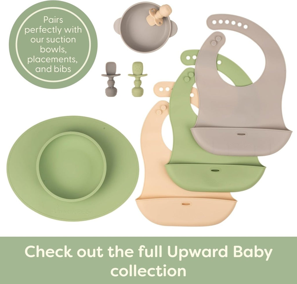 Upward Baby Silicone Self - Feeding Spoons for Toddlers, 3 Pack - LittleTreasures