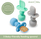 Upward Baby Silicone Self - Feeding Spoons for Toddlers, 3 Pack - LittleTreasures