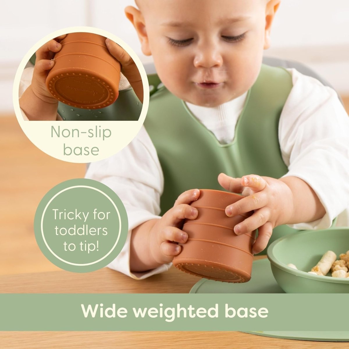 UpwardBaby Silicone Feeding Set: Suction Bowl & Spill - Proof Cup - LittleTreasures