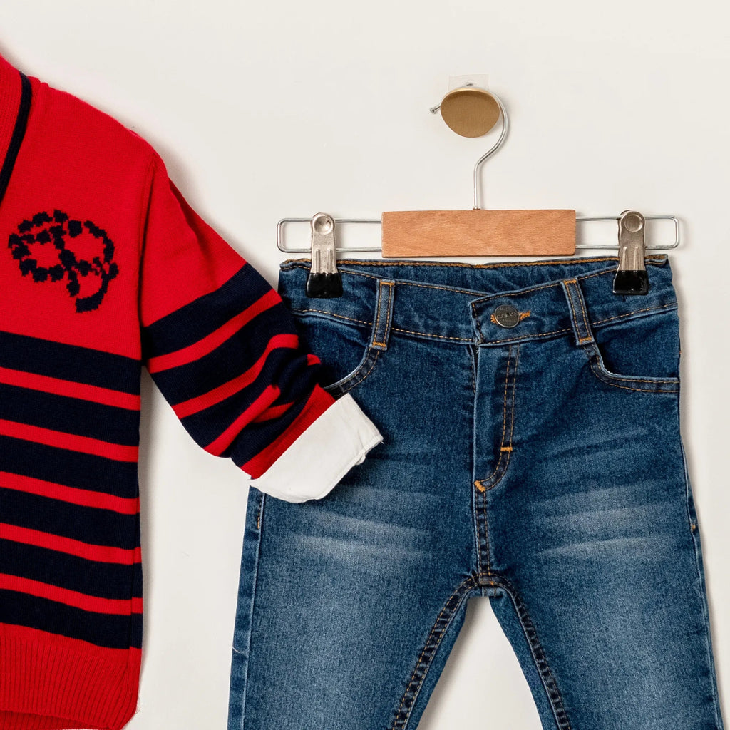 Varsity Boy Sweater Jeans Set - LittleTreasures