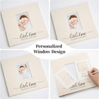 Vienrose Self Adhesive Photo Album 4x6 with Window Baby Memory Book Linen Cover with PVC Cover Photo Sleeve & 2 Decorative Cards DIY Scrapbook for Newborn, Baby Shower 20 Sheets 40 Pages Beige - LittleTreasures