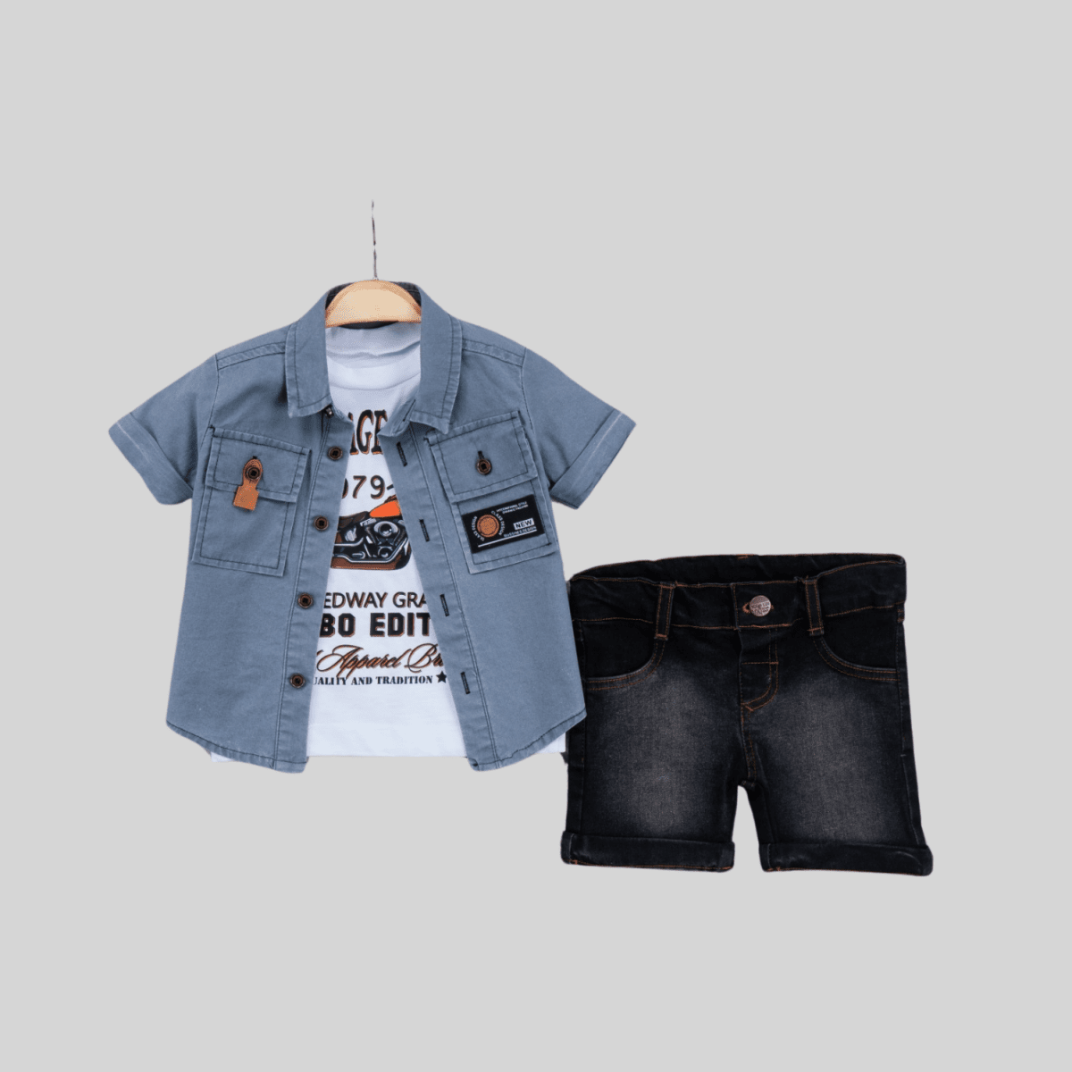 Vintage Bike Boys Casual Set - LittleTreasures
