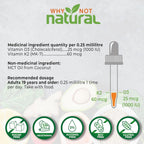 Vitamin D3 K2 (MK - 7) Liquid Drops, 1000 IU of sublingual D3 with Coconut MCT Oil, for Strong Bones and Teeth, Heart and Immune Support - Unflavored - LittleTreasures