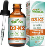 Vitamin D3 K2 (MK - 7) Liquid Drops, 1000 IU of sublingual D3 with Coconut MCT Oil, for Strong Bones and Teeth, Heart and Immune Support - Unflavored - LittleTreasures