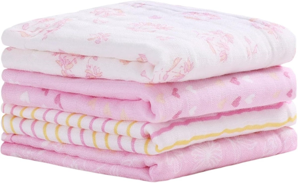 Viviland 100% Cotton Baby Muslin Burp Cloths - Soft & Absorbent - LittleTreasures
