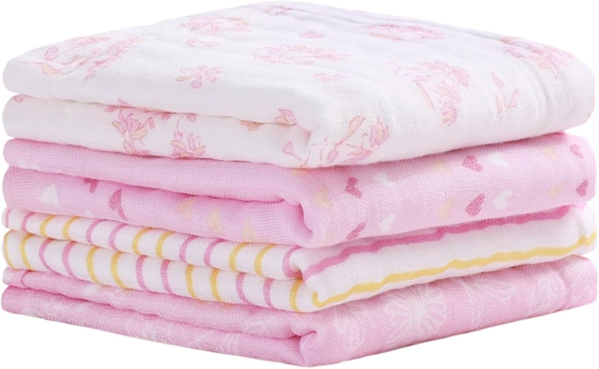 Viviland 100% Cotton Baby Muslin Burp Cloths - Soft & Absorbent - LittleTreasures
