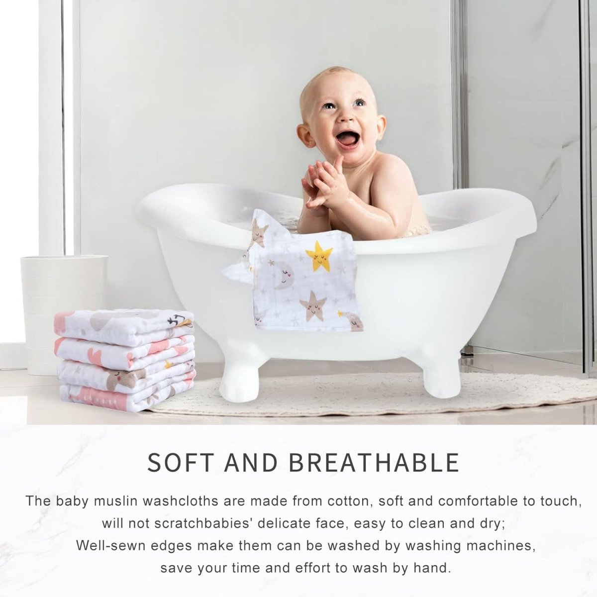 Viviland 100% Cotton Baby Muslin Burp Cloths - Soft & Absorbent - LittleTreasures