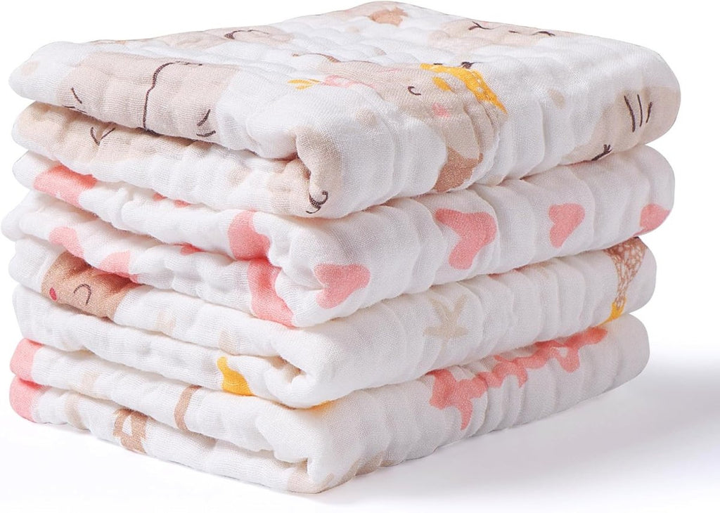 Viviland 100% Cotton Baby Muslin Burp Cloths - Soft & Absorbent - LittleTreasures