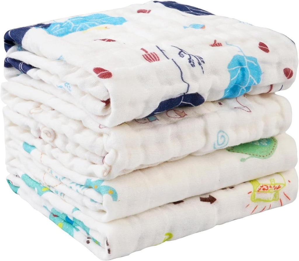 Viviland 100% Cotton Baby Muslin Burp Cloths - Soft & Absorbent - LittleTreasures
