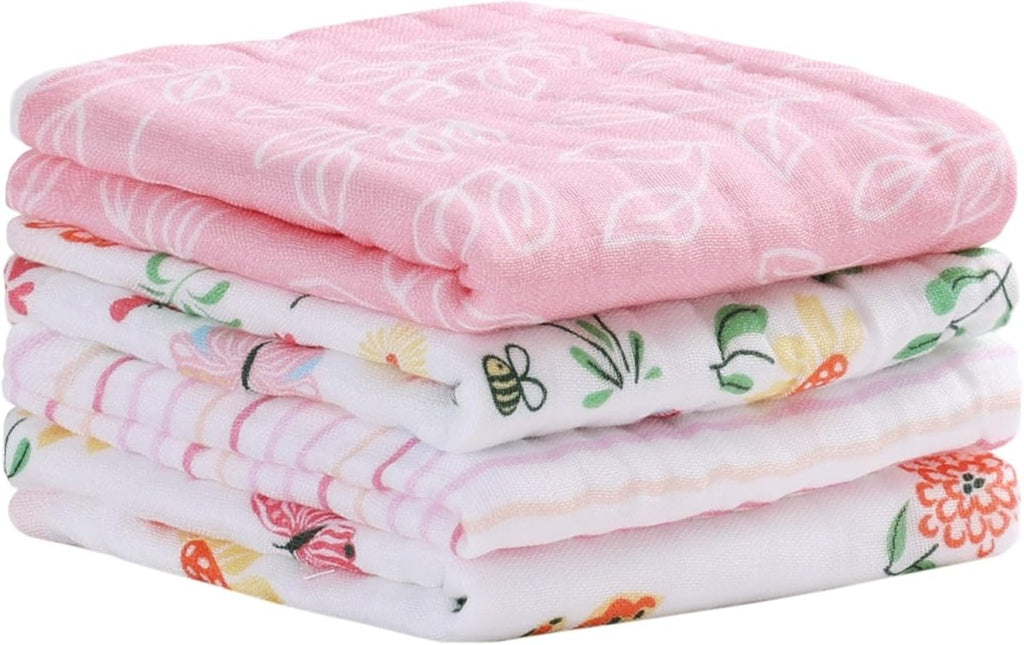 Viviland 100% Cotton Baby Muslin Burp Cloths - Soft & Absorbent - LittleTreasures