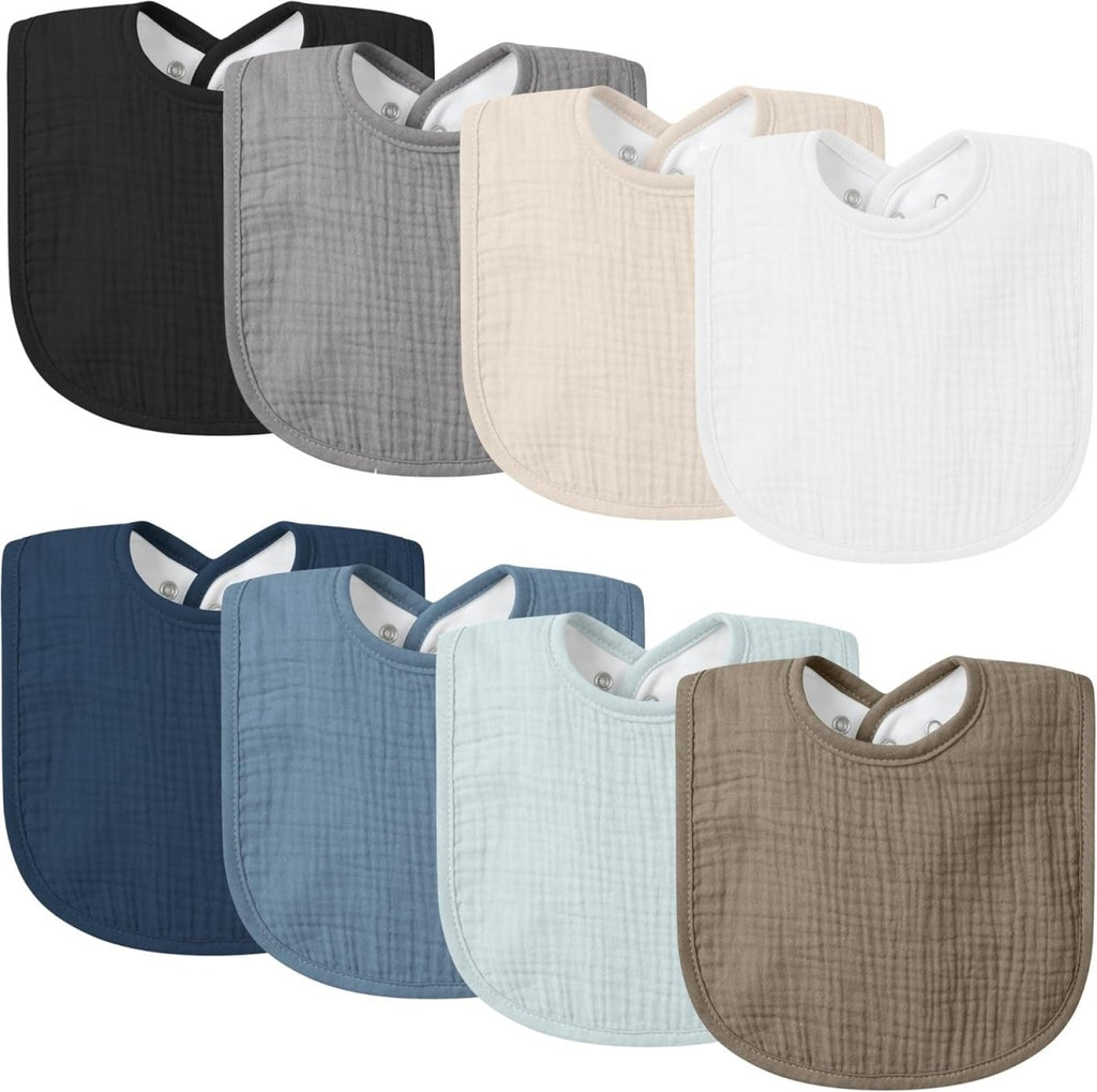 VOMARHUG Ultra - Soft Muslin Baby Bandana Bibs, 8 - Pack - LittleTreasures
