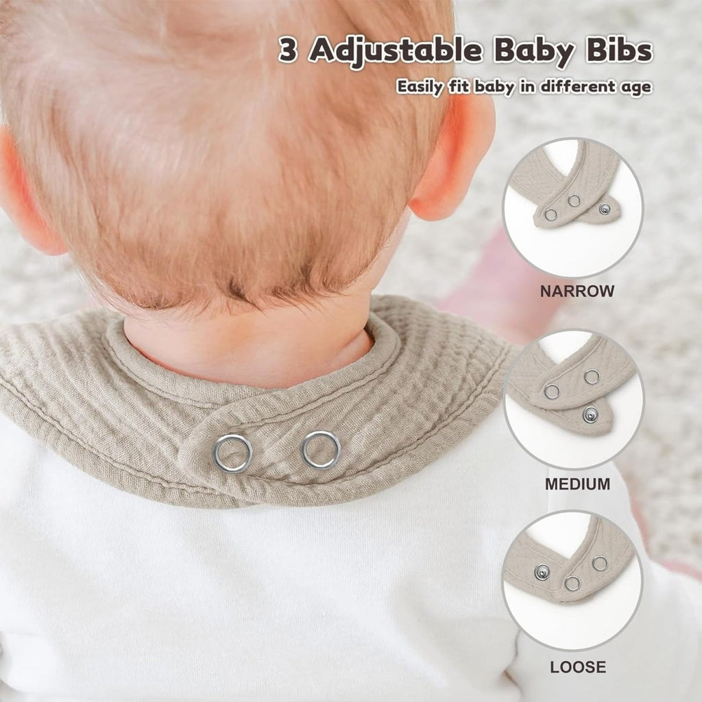 VOMARHUG Ultra - Soft Muslin Baby Bandana Bibs, 8 - Pack - LittleTreasures