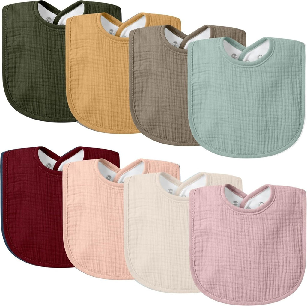 VOMARHUG Ultra - Soft Muslin Baby Bandana Bibs, 8 - Pack - LittleTreasures