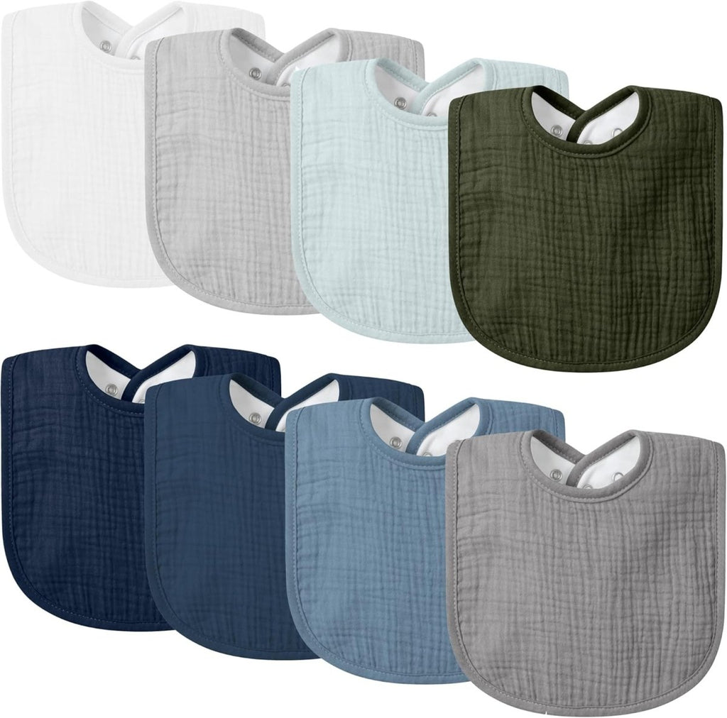 VOMARHUG Ultra - Soft Muslin Baby Bandana Bibs, 8 - Pack - LittleTreasures