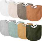 VOMARHUG Ultra - Soft Muslin Baby Bandana Bibs, 8 - Pack - LittleTreasures