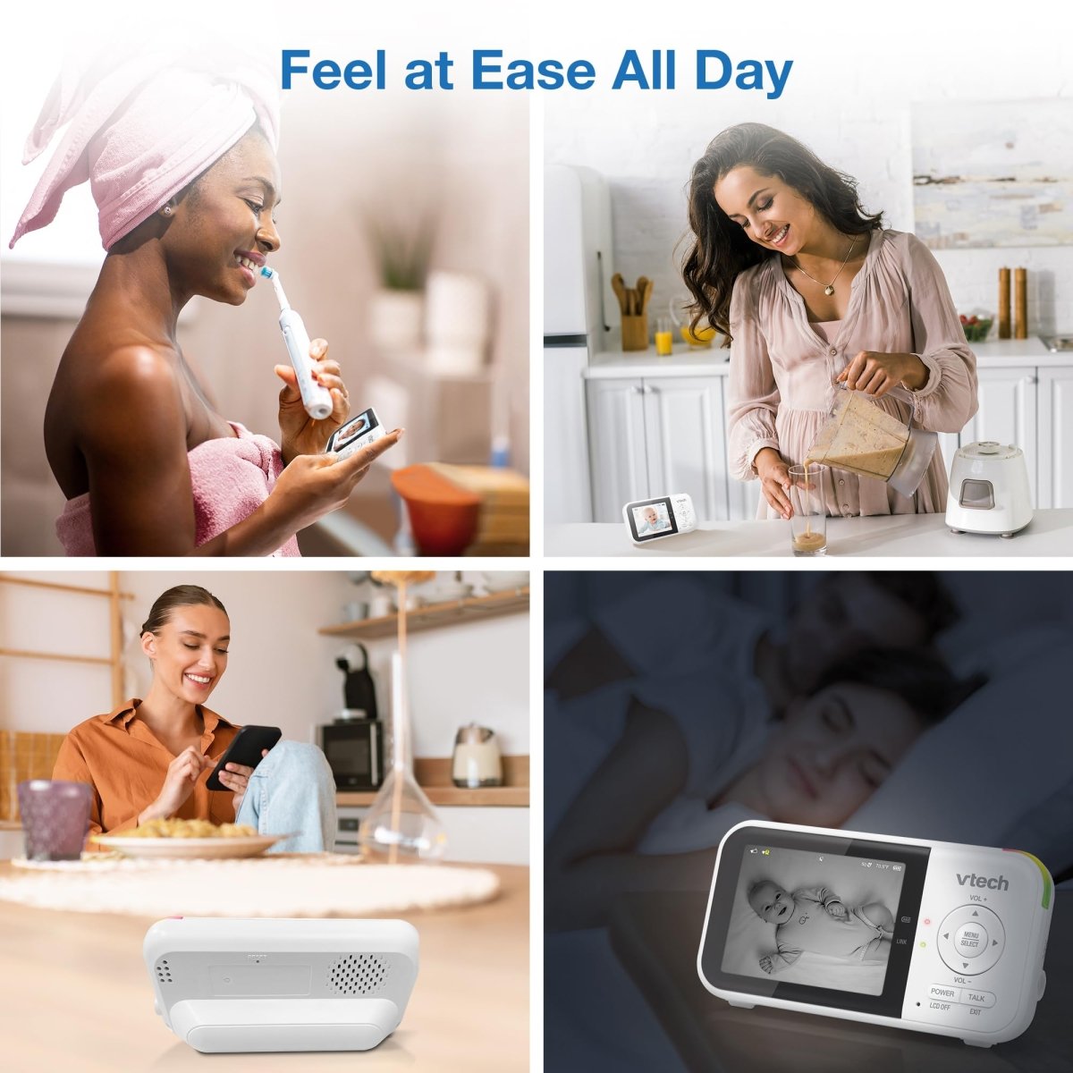 VTech VM819 Baby Monitor, 2.8” Screen, Night Vision, 2 - Way Audio, Temperature Sensor and Lullabies, Secure Transmission No WiFi - LittleTreasures