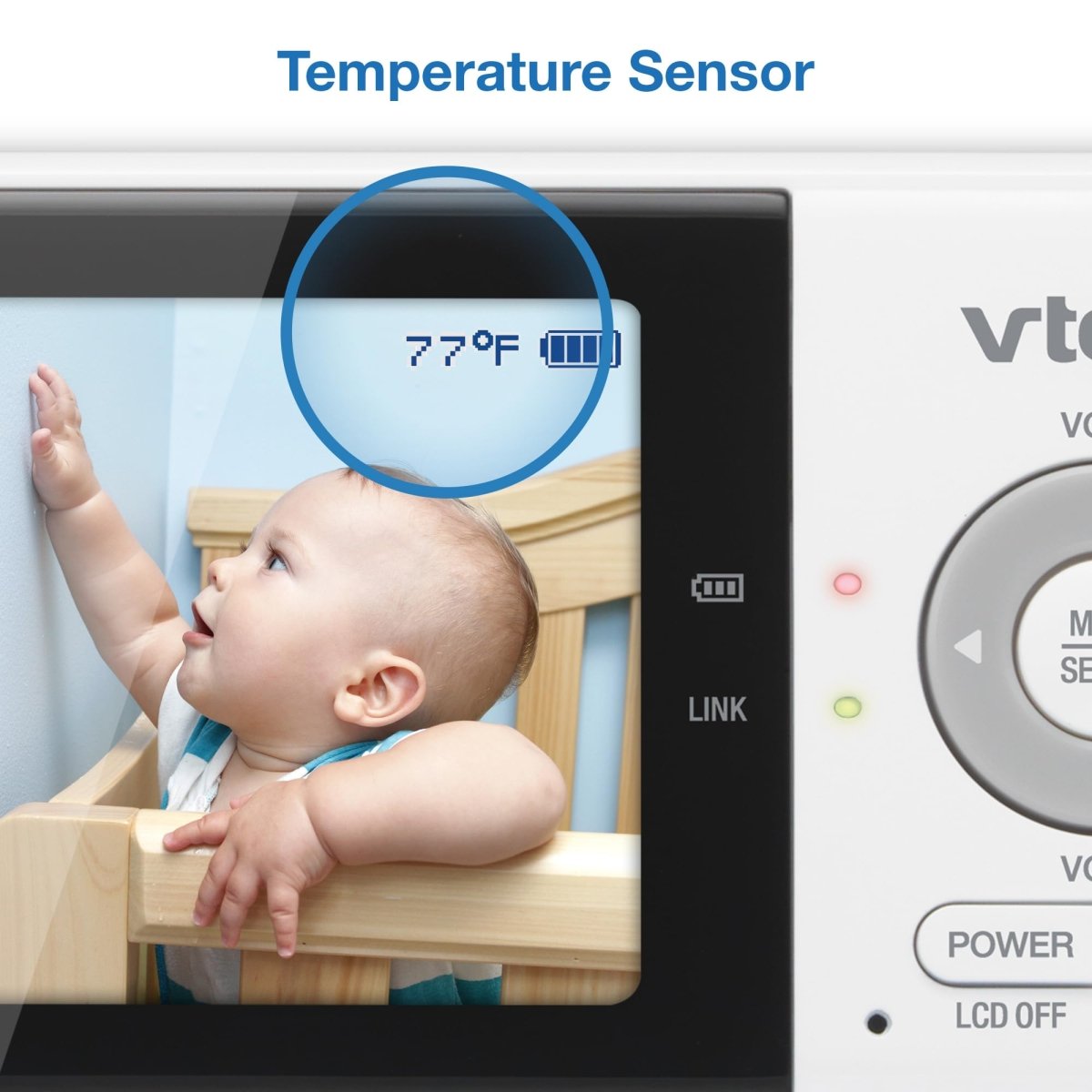 VTech VM819 Baby Monitor, 2.8” Screen, Night Vision, 2 - Way Audio, Temperature Sensor and Lullabies, Secure Transmission No WiFi - LittleTreasures