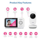 VTech VM819 Baby Monitor, 2.8” Screen, Night Vision, 2 - Way Audio, Temperature Sensor and Lullabies, Secure Transmission No WiFi - LittleTreasures