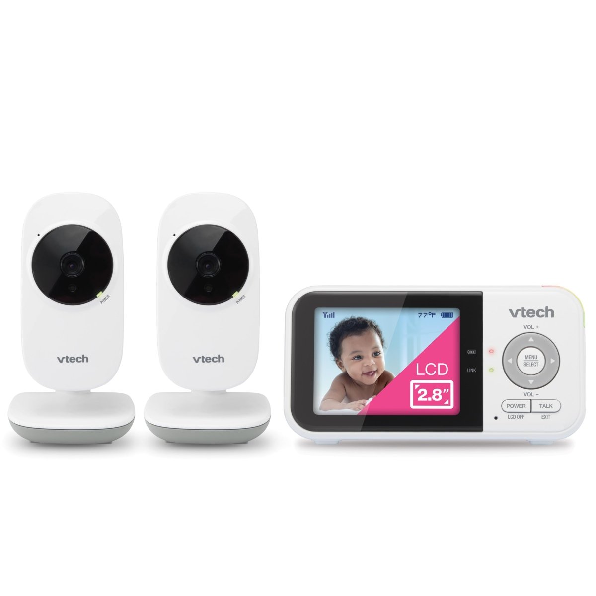 VTech VM819 Baby Monitor, 2.8” Screen, Night Vision, 2 - Way Audio, Temperature Sensor and Lullabies, Secure Transmission No WiFi - LittleTreasures