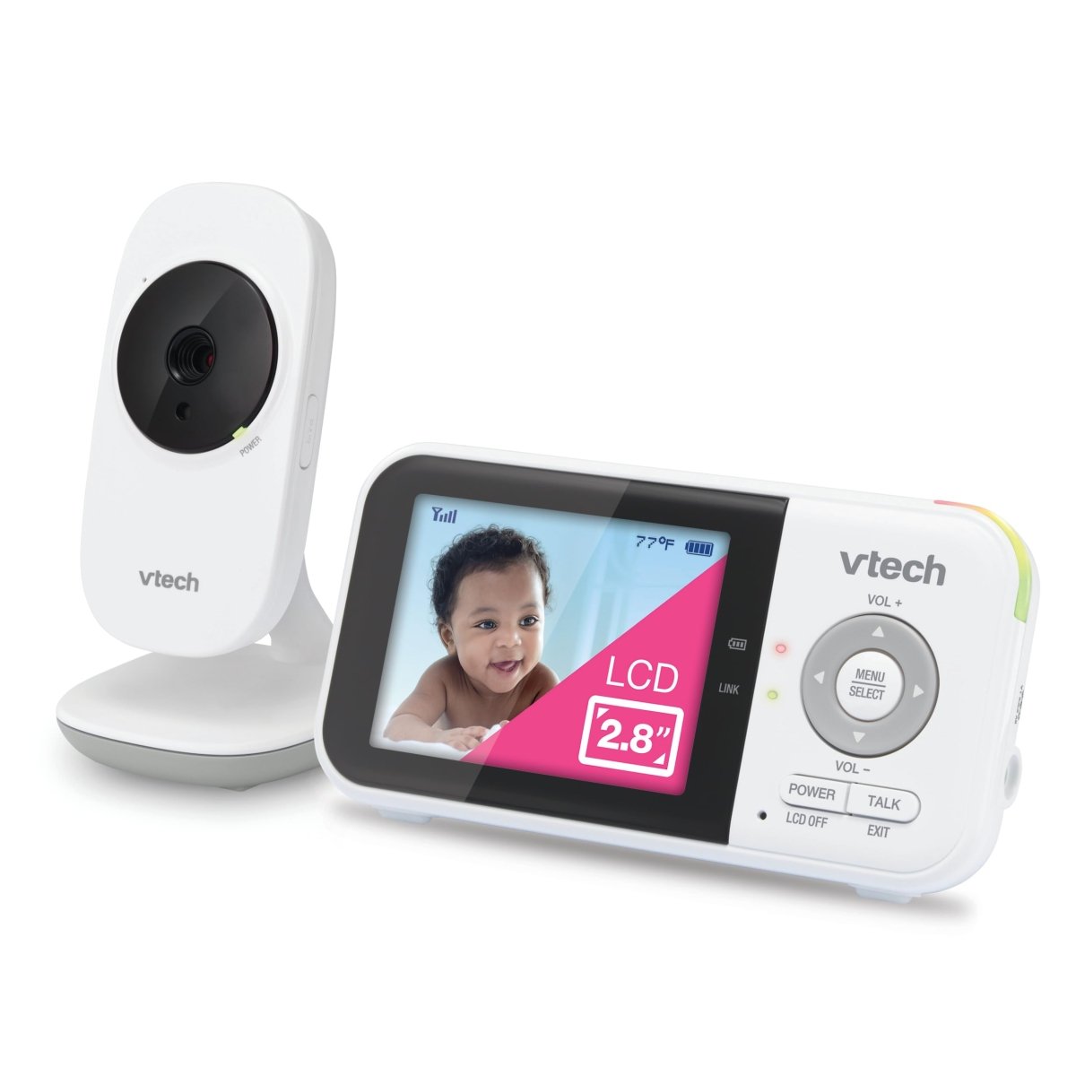 VTech VM819 Baby Monitor, 2.8” Screen, Night Vision, 2 - Way Audio, Temperature Sensor and Lullabies, Secure Transmission No WiFi - LittleTreasures