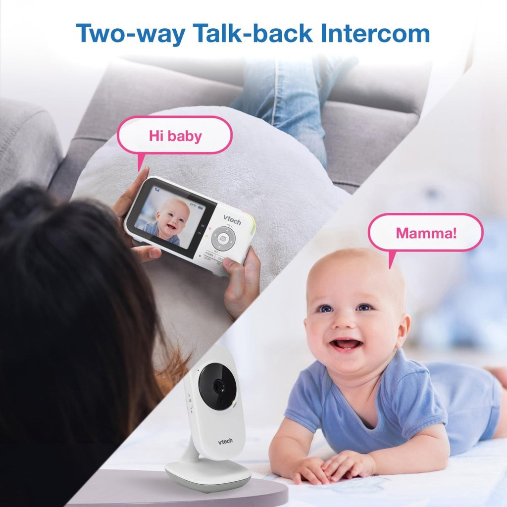 VTech VM819 Baby Monitor, 2.8” Screen, Night Vision, 2 - Way Audio, Temperature Sensor and Lullabies, Secure Transmission No WiFi - LittleTreasures
