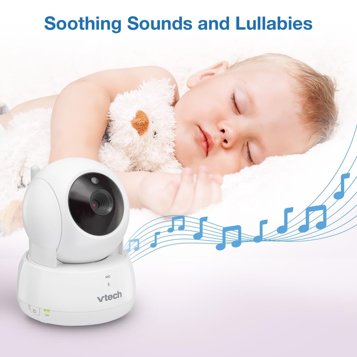 VTech VM924 Pan & Tilt Video Baby Monitor, 5" LCD Screen, Up to 17 Hrs Video Battery Life, Plug & Play, 1.33x Zoom, Night Vision, Up to 1000ft Range, Soothing Sounds, 2 - Way Talk, Secured Transmission - LittleTreasures