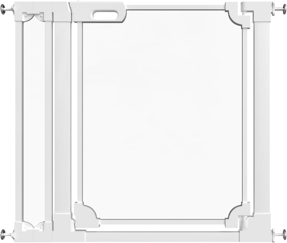 WAOWAO Clear Baby Gate for Stairs Modern Design Acrylic Auto Close Pet Gate,57.87 - 66.14" Wide Safety White Baby Gate for Doorways,Clear Dog Gates Indoor, Hallways,Kitchen - LittleTreasures