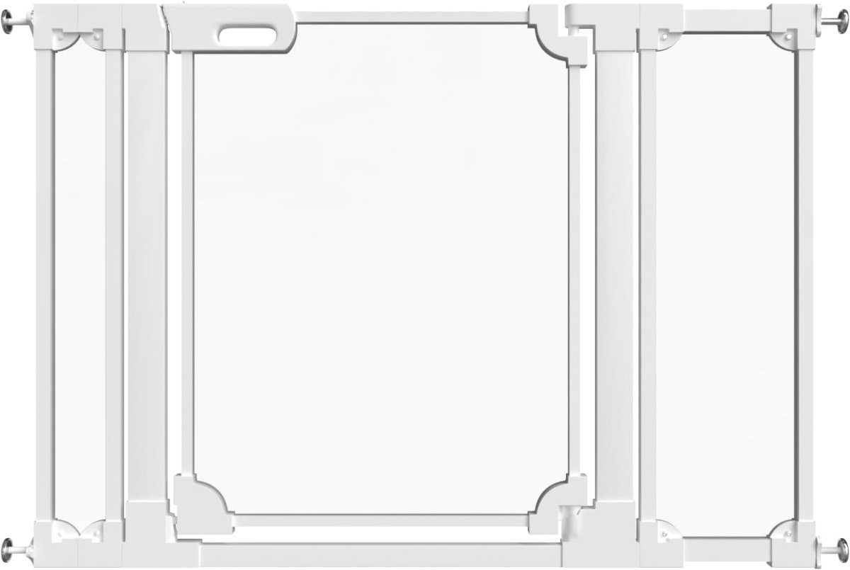 WAOWAO Clear Baby Gate for Stairs Modern Design Acrylic Auto Close Pet Gate,57.87 - 66.14" Wide Safety White Baby Gate for Doorways,Clear Dog Gates Indoor, Hallways,Kitchen - LittleTreasures