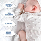 Waterproof Bassinet Mattress Protector 2 Pack (32"x17") - for Fisher - Price Soothing Motions Bassinet - Noiseless, Washable, Bassinet Mattress Cover, Organic - LittleTreasures