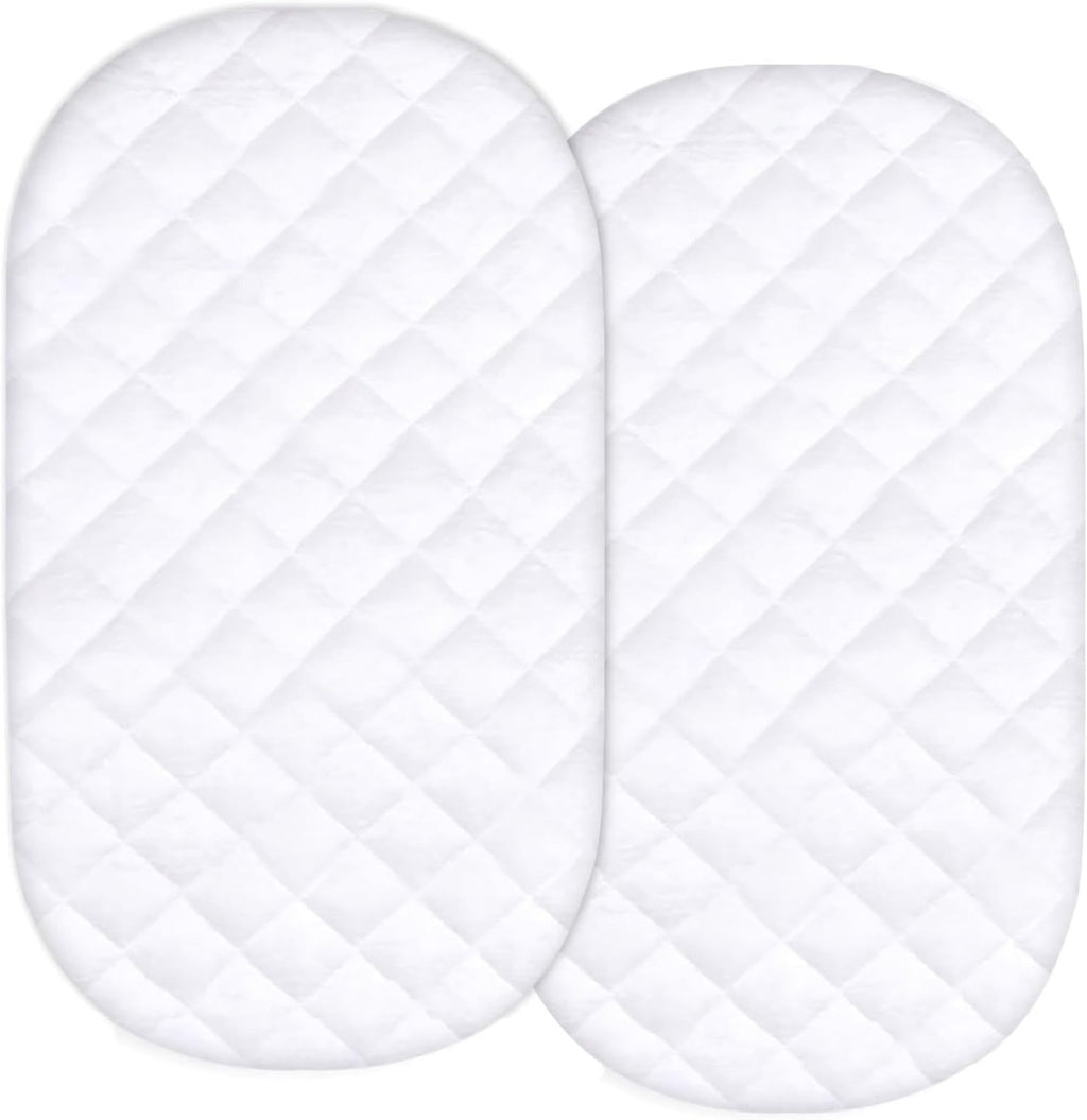 Waterproof Bassinet Mattress Protector 2 Pack (32"x17") - for Fisher - Price Soothing Motions Bassinet - Noiseless, Washable, Bassinet Mattress Cover, Organic - LittleTreasures