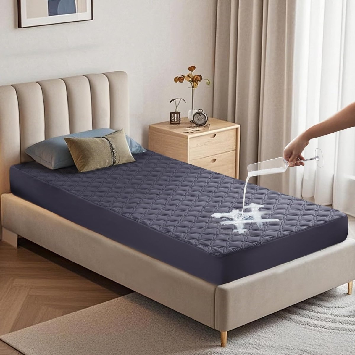 Waterproof Mattress Protector Crib, Soft & Skin Friendly Gray Mattress Pads 2 Pack, Dirt - Proof & Noiseless Mattress Cover Fits Baby Crib Toddler Bed (52''x28'') - LittleTreasures