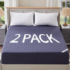 Waterproof Mattress Protector Crib, Soft & Skin Friendly Gray Mattress Pads 2 Pack, Dirt - Proof & Noiseless Mattress Cover Fits Baby Crib Toddler Bed (52''x28'') - LittleTreasures