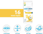 WaterWipes Sensitive+ Bathing Wipes, 3 - In - 1 Cleans, Cares, Protects, 99.9% Water, Unscented & Hypoallergenic, 16 Count (1 Pack) - LittleTreasures