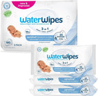 WaterWipes Sensitive+ Newborn & Baby Wipes, 3 - In - 1 Cleans, Cares, Protects, 99.9% Water, Unscented & Hypoallergenic, 720 Count (12 Packs) - LittleTreasures