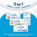 WaterWipes Sensitive+ Newborn & Baby Wipes, 3 - In - 1 Cleans, Cares, Protects, 99.9% Water, Unscented & Hypoallergenic, 720 Count (12 Packs) - LittleTreasures