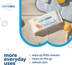 WaterWipes Sensitive+ Newborn & Baby Wipes, 3 - In - 1 Cleans, Cares, Protects, 99.9% Water, Unscented & Hypoallergenic, 720 Count (12 Packs) - LittleTreasures