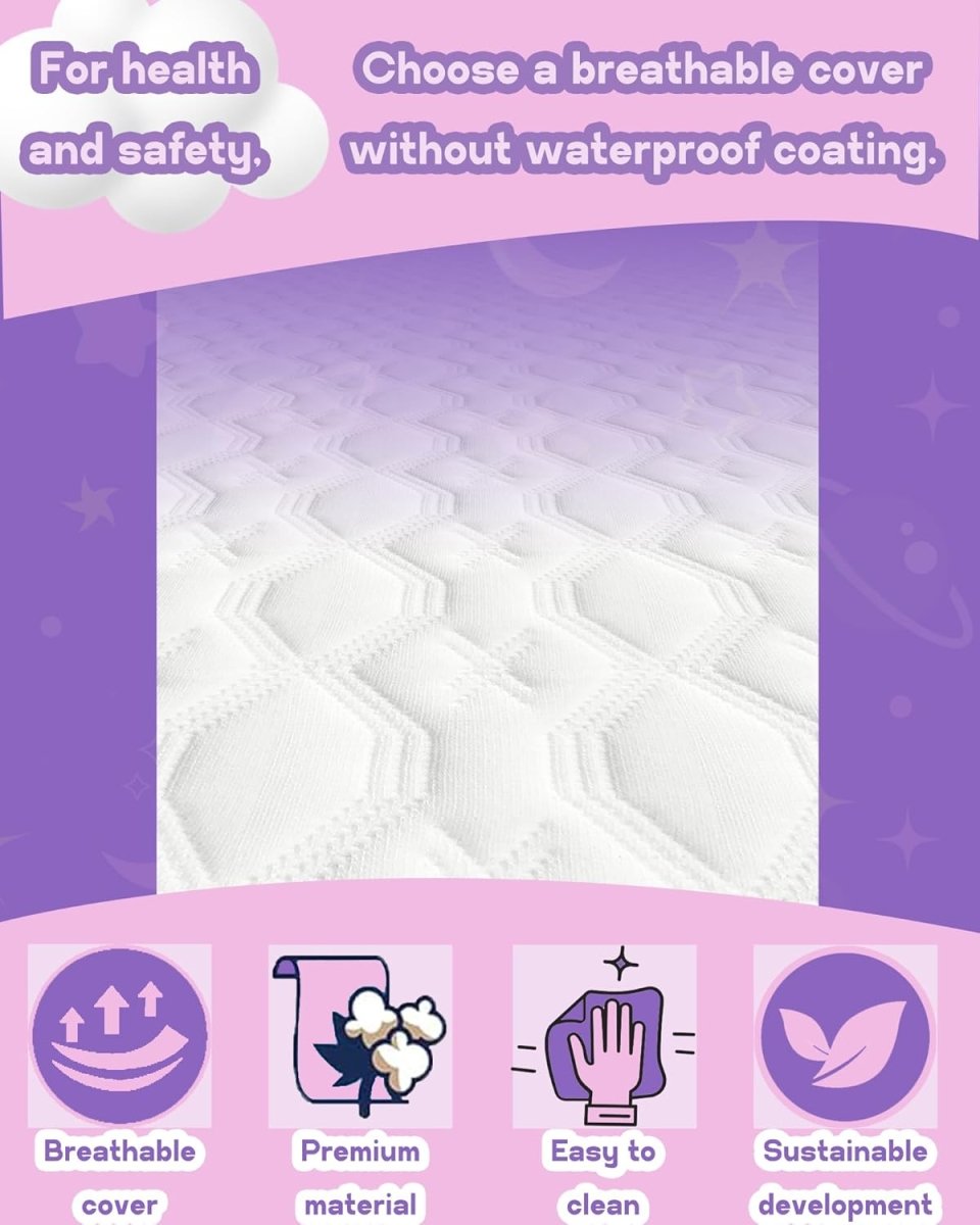 Wellzee Breathable Oval Bassinet Mattress – Hypoallergenic & Waterproof - LittleTreasures