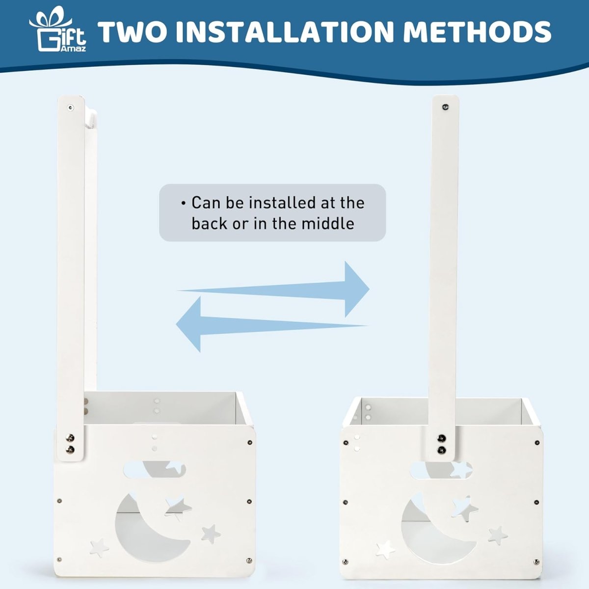 White Wooden Baby Shower Crate Closet, Baby Storage Crate with Handle, Basket for Baby Shower Gifts, Welcome Gift Basket for Newborn Boys Girls, Pregnancy Gifts for New Parents - LittleTreasures