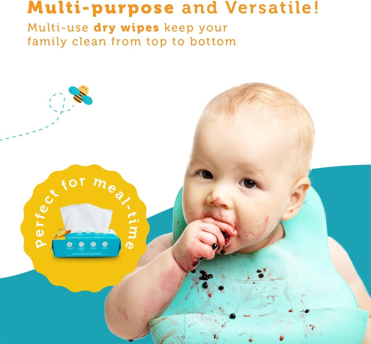 Whoopsie Wipes – The Original 100% Pure Cotton Dry Baby Wipes – Ultra Soft, Unscented, Chemical - Free Wipes for Sensitive Skin – Use Dry or Add Water for Wet Wipes – 6 Packs (600 Count) - LittleTreasures