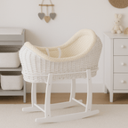 Wicker Deluxe Pod Baby Moses Basket With Stand