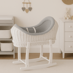 Wicker Deluxe Pod Baby Moses Basket With Stand