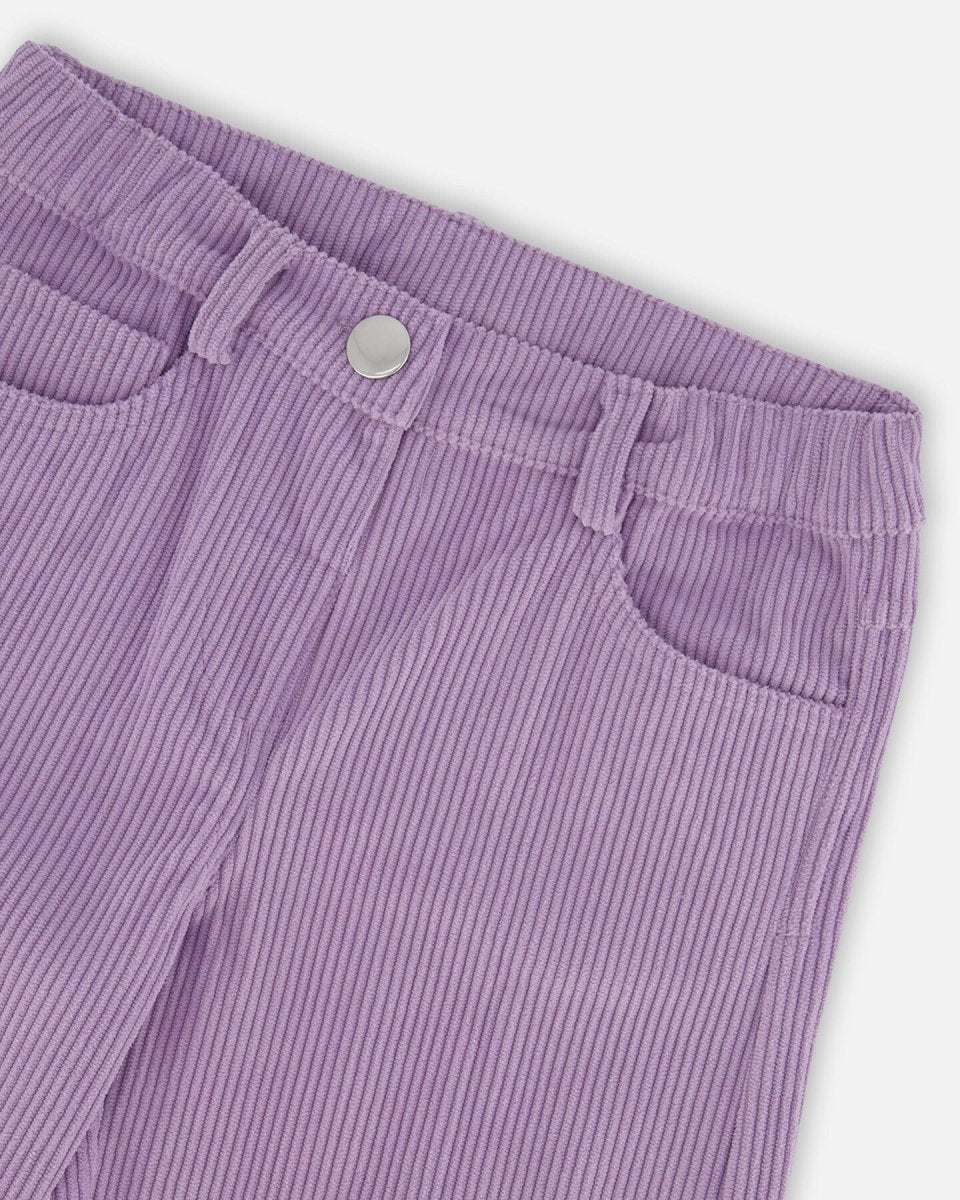 Wide Leg Corduroy Pants Lavender - LittleTreasures