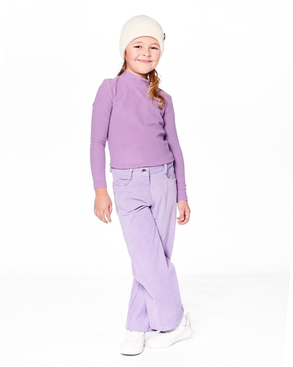 Wide Leg Corduroy Pants Lavender - LittleTreasures