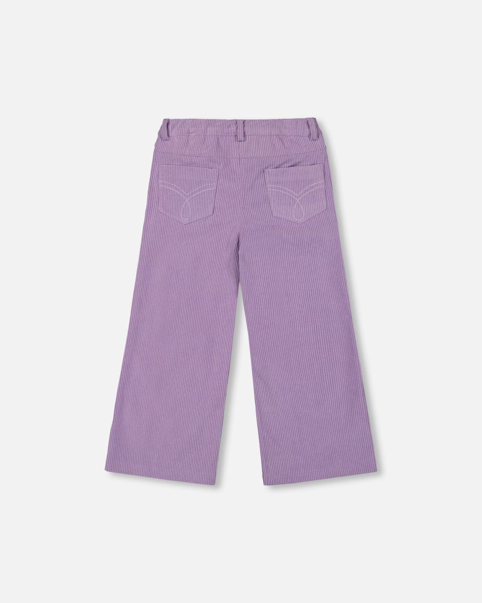 Wide Leg Corduroy Pants Lavender - LittleTreasures
