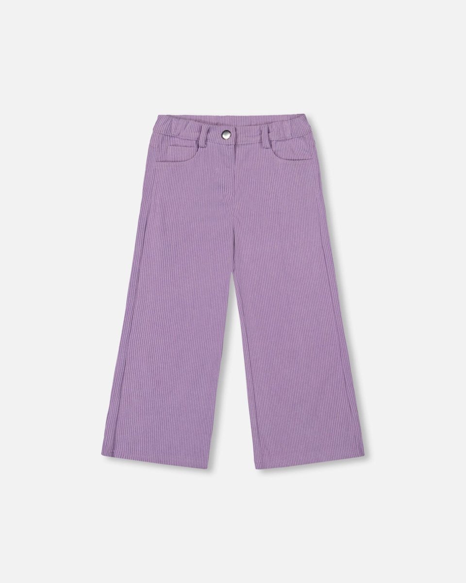 Wide Leg Corduroy Pants Lavender - LittleTreasures