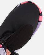 Winter Mittens Teknik Black Retro Flower Print - LittleTreasures