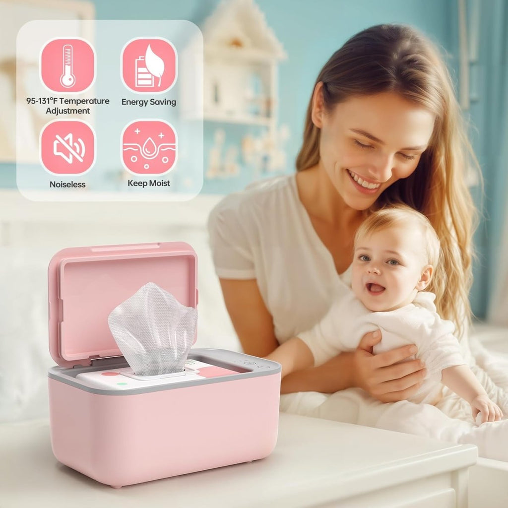 Wipe Warmer, Baby Wipe Warmer with 3 Modes Temperature Control, Diaper Wipes Dispenser with Large Capacity, Evenly Overall Heating, Constant Temperature Wipe Holder - LittleTreasures