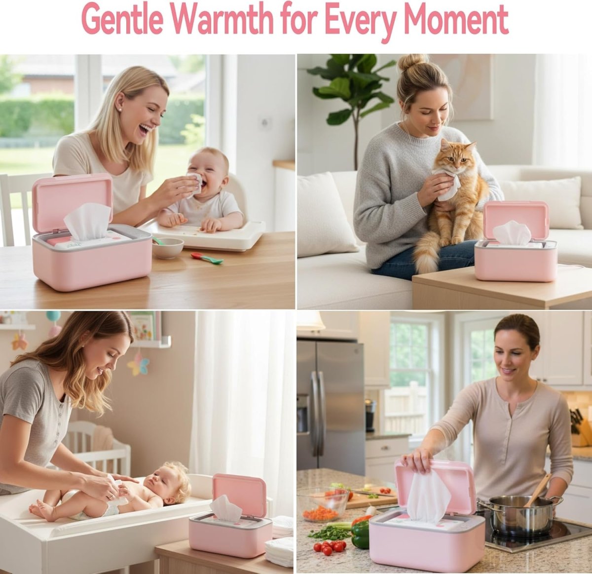 Wipe Warmer, Baby Wipe Warmer with 3 Modes Temperature Control, Diaper Wipes Dispenser with Large Capacity, Evenly Overall Heating, Constant Temperature Wipe Holder - LittleTreasures